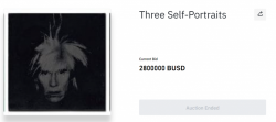 安迪·沃霍尔作品全球首次NFT拍卖以280万美元价格
